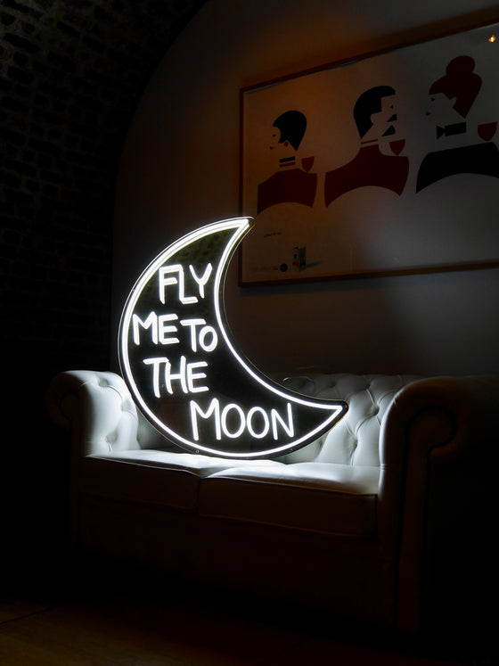 Fly Me To The Moon LED Neon Sign - Next Day Delivery - Marvellous Neon