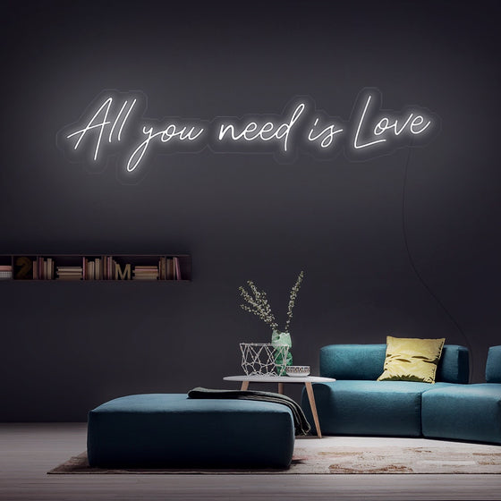 All You Need Is Love Led Sign Single Line - Marvellous Neon
